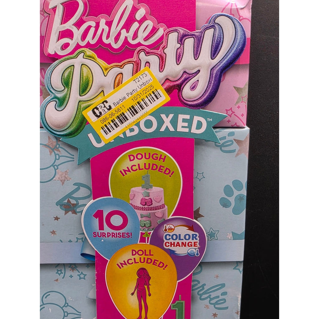 Barbie Party Unboxed Pet Birthday Playset With Color Change Doll & Dough Powder