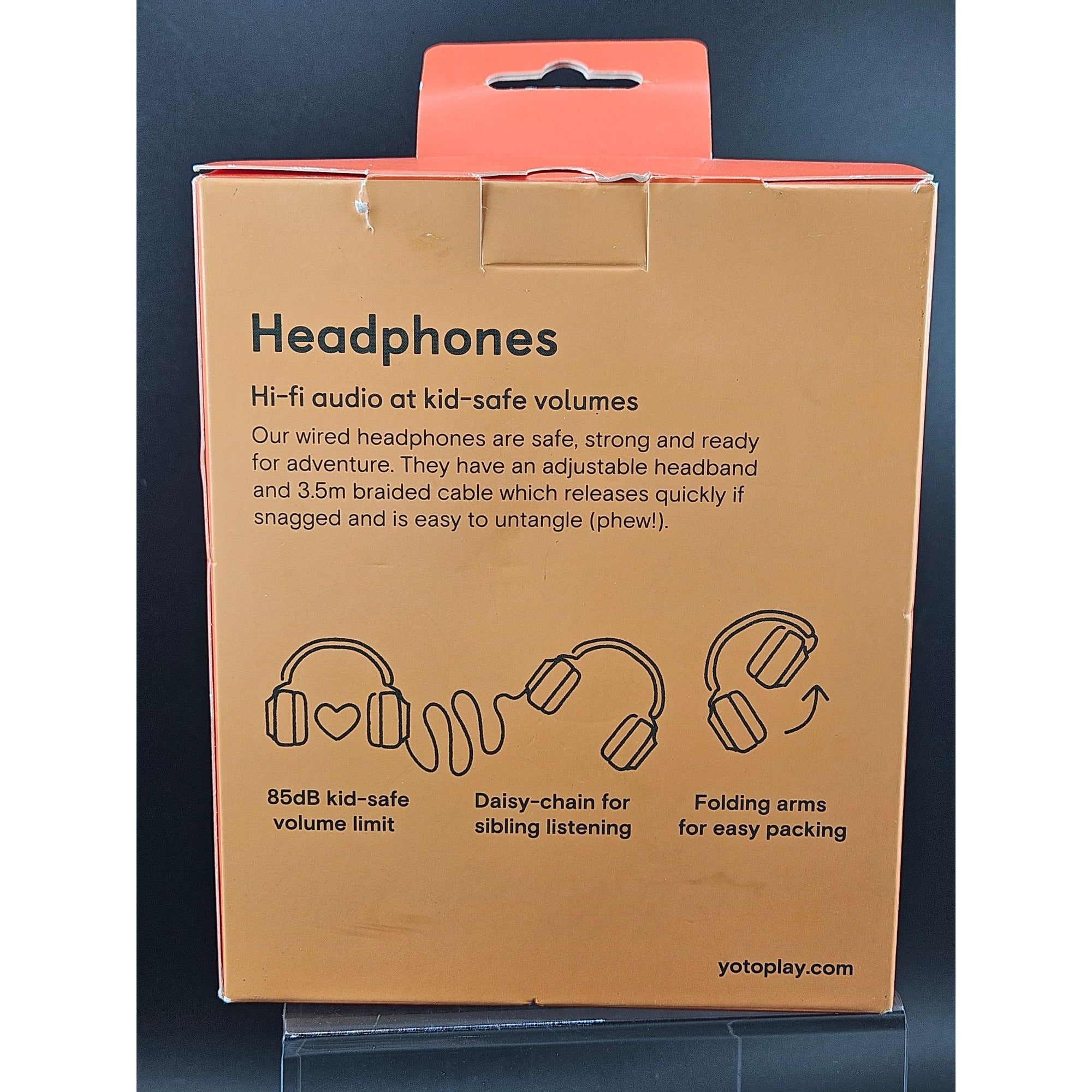 Yoto Wired Kids Headphones Foldable Fruit Punch Color Adjustable Fit Durable Design