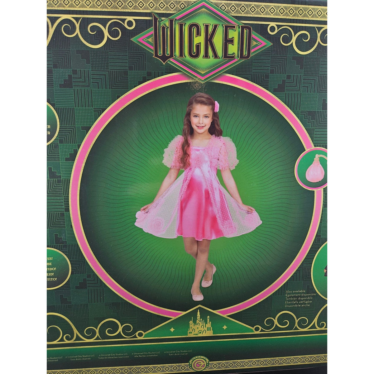 Wicked Pink Glinda Dress-Up Costume Gift Set With Hairclip & Perfume Bottle Ages 4-6