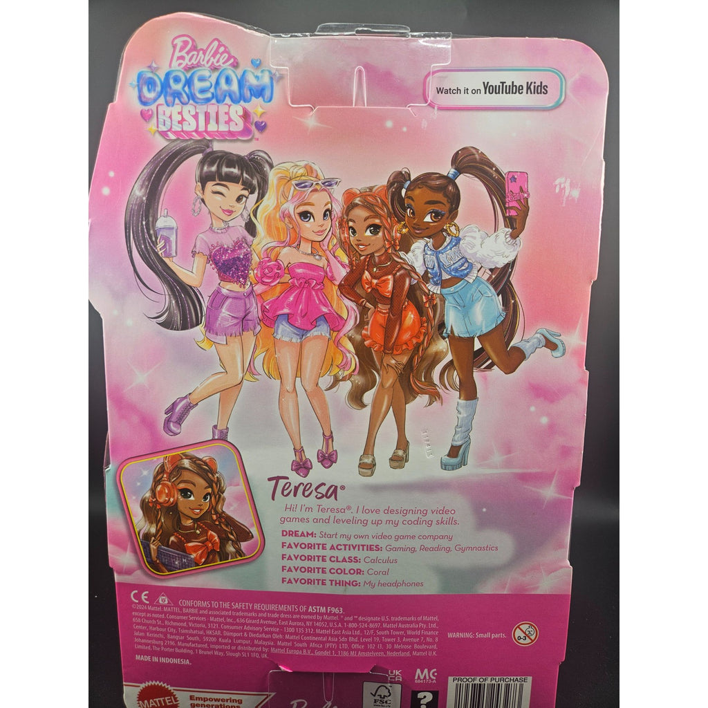 Barbie Dream Besties Teresa Doll Toy Gift Set With Accessories & Gamer Theme Outfit