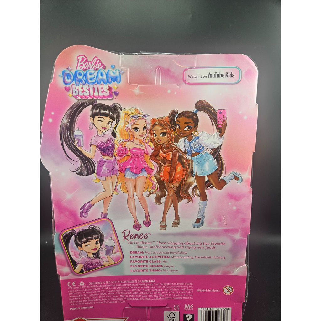 Barbie Dream Besties Doll Renee With Accessories Mattel Purple Outfit Toy For Ages 4+