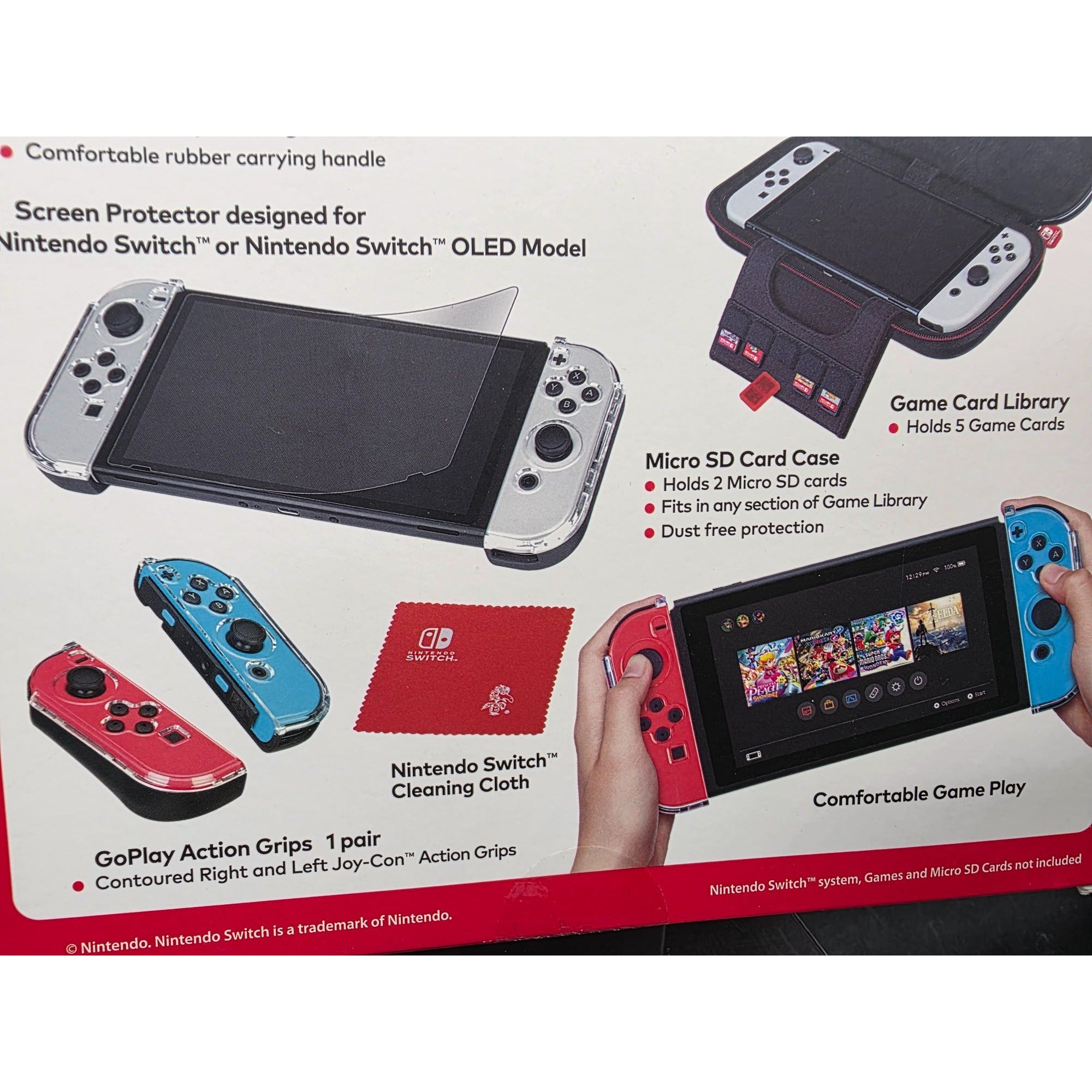 Nintendo Switch Game Traveler GoPlay Action Pack With Screen Protector & Travel Case