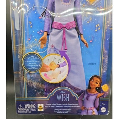 Disney Wish Singing Asha Doll From Movie Character Purple Outfit Lights & Music Mattel