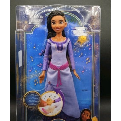 Disney Wish Singing Asha Doll From Movie Character Purple Outfit Lights & Music Mattel