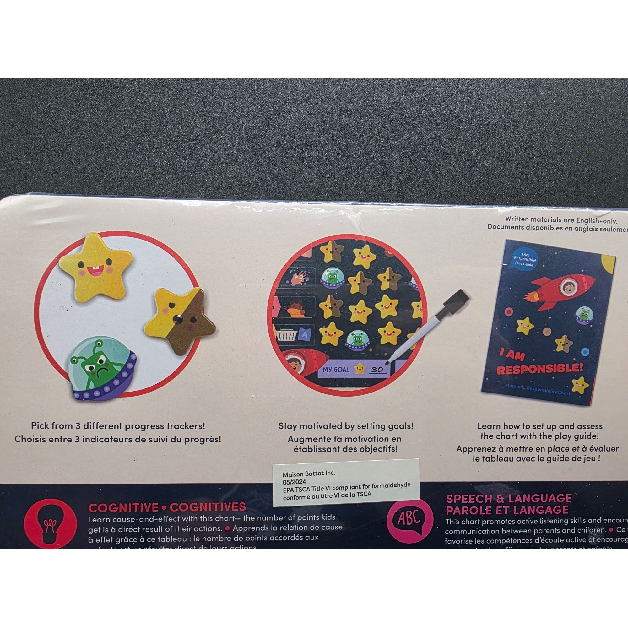 Battat Education Magnetic Responsibility Chart With 92 Fun Magnets For Kids 3+