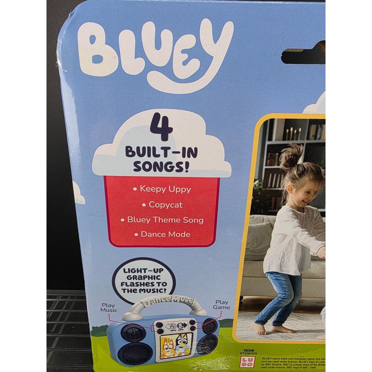 Bluey Dance Mode Mini Music Player 4 Built-In Songs Ages 3+